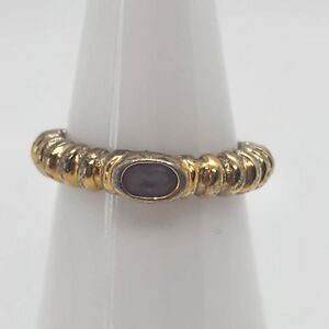 Vintage UTC Gold Plated Sterling Silver & Amethyst Ring (5.75)
